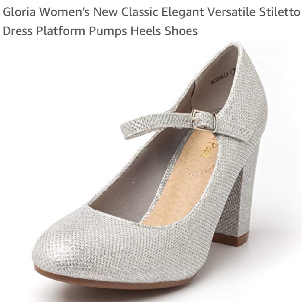 Silver Chunky heel👠